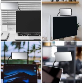 ZMJCGLXY Clampable Convex Safety Mirror 6.4"*3" in Glass Material, Black Curved Frame, 360° Direction Adjustment, for Workdesk, Office, Warehouse and Personal Area Privacy and Security