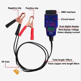 OBD2 Car Memory Saver Protection Connector Auto Computer ECU Power Off Protector Automotive Battery Leak Detection Kit 12V SAE Quick Release Adapter with Digital Display (Blue with Digital Display)