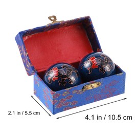 HEALIFTY 2pcs Chinese Health Exercise Massage Balls Stress Relieve Hand Exercise (Random Color)