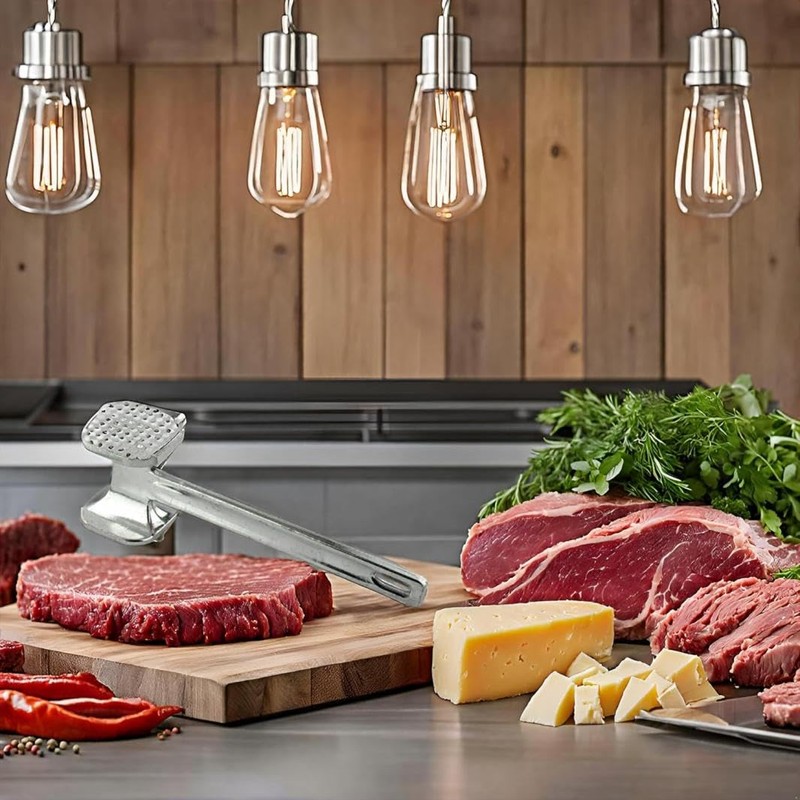 Meat Hammer, Dual-Sided Meat Mallet Pounder Tool for Tenderizing Steak