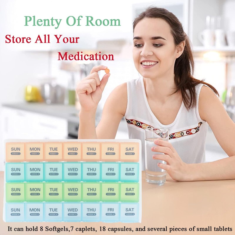 Large Monthly Pill Box Organiser 4 Week, Pill Boxes 1
