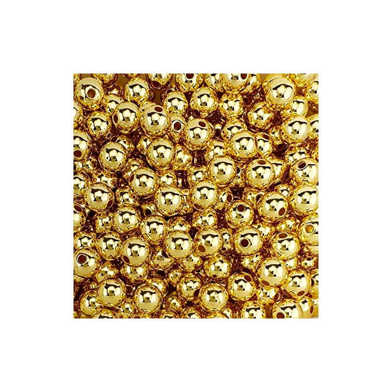 1.200 abalorio redondas de acrílico de oro de 6 mm