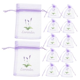 ABOOFAN 20pcs Lavender Organza Drawstring Bags Elegant Mesh Sachet Sacks Closure Spacious Storage for Dried Flowers Spice Bags Fresheners for Weddings and Home