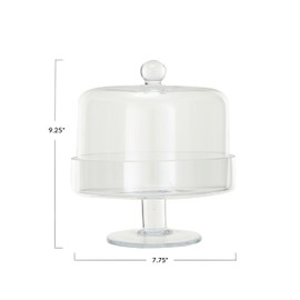 Creative Co-Op, Clear Glass Food Pedestal with Cloche, Medium