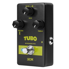 Satone S806 Tubo Overdrive Electric Guitar Effect Pedal - Mid Boost Overdrive Effect Preset Acoustic Metal Pedal with True Bypass
