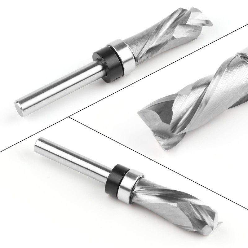 EANOSIC Extra Long Compression Flush Trim Router Bit 1/4" Shank
