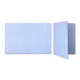 iMAT Flip Cutting Mat_Note A3 (inch version), 12"X18", Foldable, Front: Inch grid, Back: cm dots, Suitable for Crafts, Cutting Paper Materials, Creative Collages, and more (Light Blue)