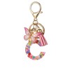 Pink Initial Letter C Keychain with Tassel & Butterfly Charm
