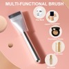 Flat Foundation Brush for Liquid Makeup, with Powder Puff Fast