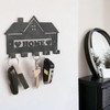 decorelax Sweet Home Themed Black Metal Key Holder for Wall
