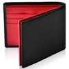 Le sourire Men's Slim Bi-fold Wallet, Genuine Leather - red