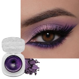 Glitter Eyeshadow Purple Shimmer Black Cream Eye Shadow, Soft Smooth Highly Pigmented Shimmering Smokey Eyeshadow For Women Makeup, Single Eye Shadow Cool Make-Up Palettes