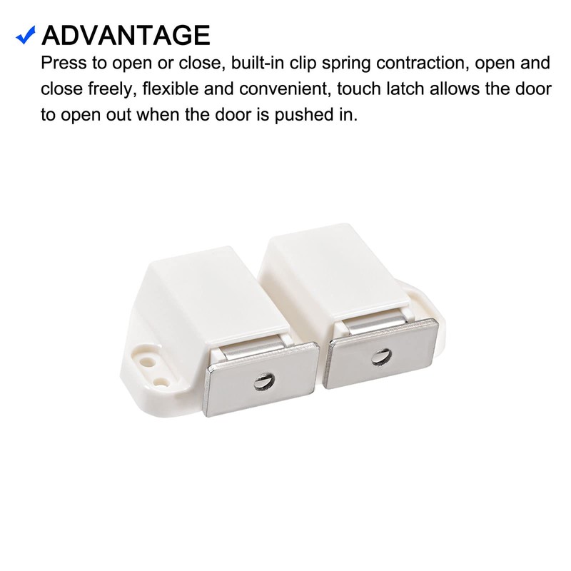 METALLIXITY Double Magnetic Touch Latch (1.38"x2.72") 4Pcs, Plastic Touch Latches