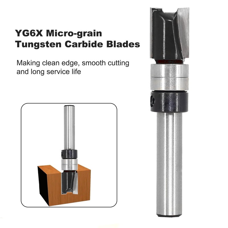 Akylin Flush Trim Router Bit 1/4-Inch Shank, 3/8" Cutting Dia.,