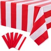 Kesfey 5 Packs Red and White Horizontal Striped Tablecloth 54