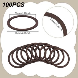 AHANDMAKER 100 PCS Wooden Hoop Rings Brown Natural Macrame Wood Rings Wooden Circles Ornaments Wood Frame Craft for Making Wedding Wreath Decor and Wall Hanging Crafts