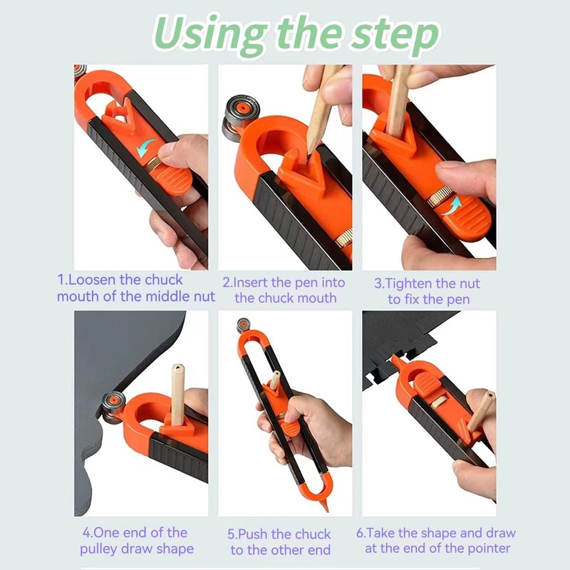 Precise Contour Scribe Tool Woodworking - With Lock For Pencil,Upgrade