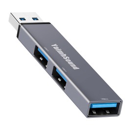 USB to USB Adapter,USB A to USB A, 3-Port USB 3.0,2.0 Splitter USB Extention,Mini USB Hub for Laptop,PC,All-in-One, Keyborad,Mouse,Flash Drive,SSD,Portable in Grey,Aluminum,YaimhSound