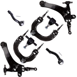 8pc Set Front Suspension Kit Fit 2002-2005 For Hyundai Sonata XG350 2001 XG300 2001-2006 for Kia Optima Magentis Amanti Upper Control Arm Ball Joint Lower Control Arm Ball Joint Outer Tie Rod End