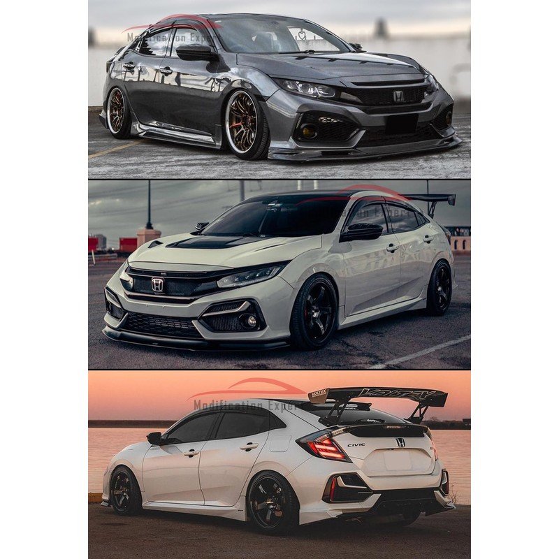 Fits for 2017-2021 Honda Civic Hatchback FK JDM 3D Wavy