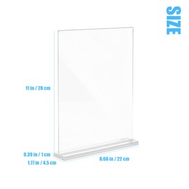 10 Pack Acrylic Sign Holder, 8.5 x 11 inches Clear Table Menu Display Stand Desktop Display Stand Paper Holder Table Top Sign Holder Suitable for Restaurants, Office, Home, Store (style2)