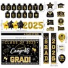 Graduation Decorations Class off 2025 Black and Gold,Graduation Party Decorations