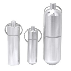 Garosa Pack of 3 Mini Pill Tin Aluminium Alloy Pill Box Sealing Tablet Box Container with Key Ring for Outdoor Travel Camping