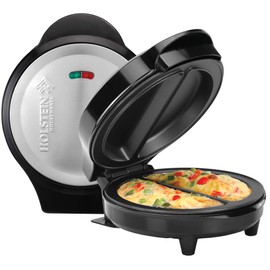 Holstein Housewares - Non-Stick Omelet & Frittata Maker, Black/Stainless Steel - Makes 2 Individual Portions Quick & Easy