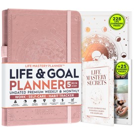 Life Mastery Planner - A 12 Month Journey to Crush Your Goals, Increase Productivity, Passion, Success & Happiness - Weekly & Monthly Life Planner, Habit-Tracker, Gratitude Journal & Organizer, A5