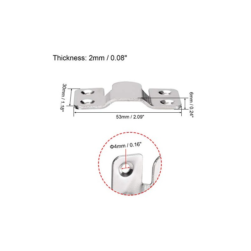 sourcing map Flush Mount Bracket, 53x30mm Zinc Plated Wall Mount