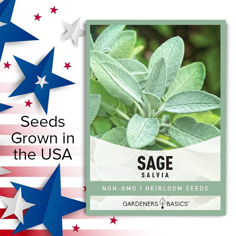 Gardeners Basics, Sage Seeds for Planting Heirloom, Non-GMO Herb Variety-