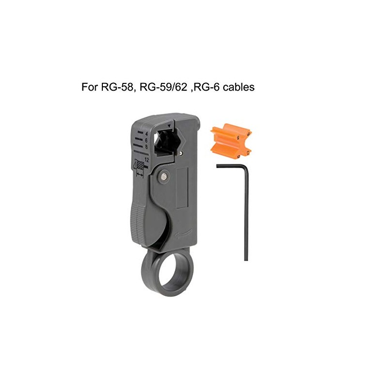 sourcing map Rotary Coax Coaxial Cable Stripper Cutter Tool for
