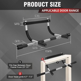 Multi-Grip Chin Up Bar - Upgrade Pull Up Bar for Doorway - Heavy Duty Pull Up Bar