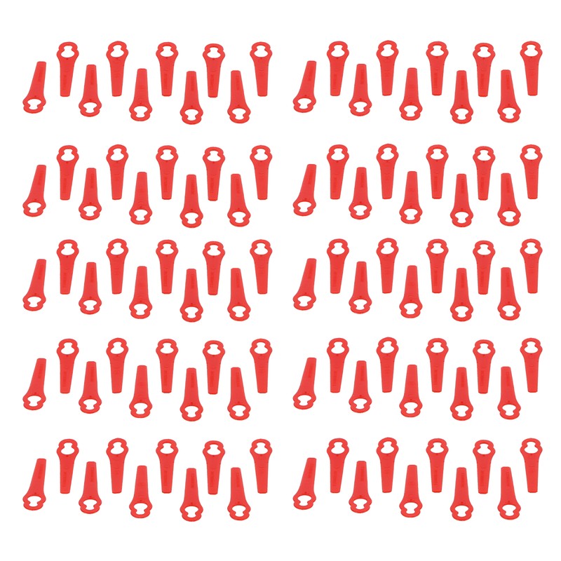 100Pcs Plastic Trimming Blades Lawn Mower Gourd Type Cutting Replacement