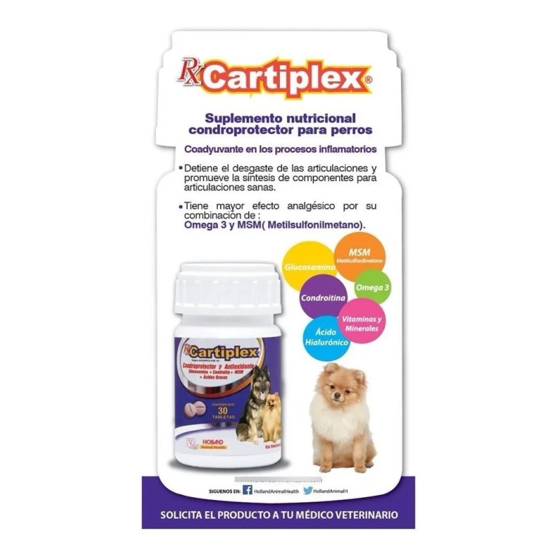 Cartiplex 30 Tabs Holland Condroprotector Perro