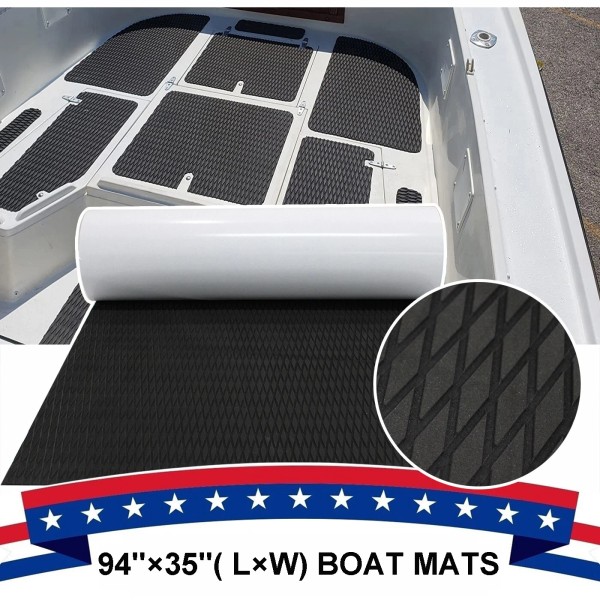 Unbranded Black EVA Foam Boat Flooring Nonskid Marine Carpet 5.0mm