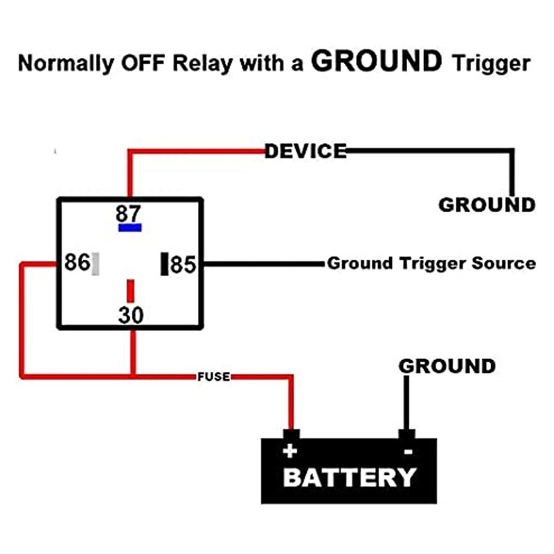 5Pcs Automotive Relay 12V DC 30A 4 Pin 4 Wire