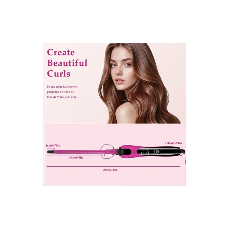 Tenaza Rizadora De Cabello De Cerámica De 9mm Temperatura