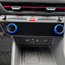 FUEISOF Car Air Conditioning Gear Knob Frame Cover for Hyundai Tucson NX4 2025 2-Piece (Blue)