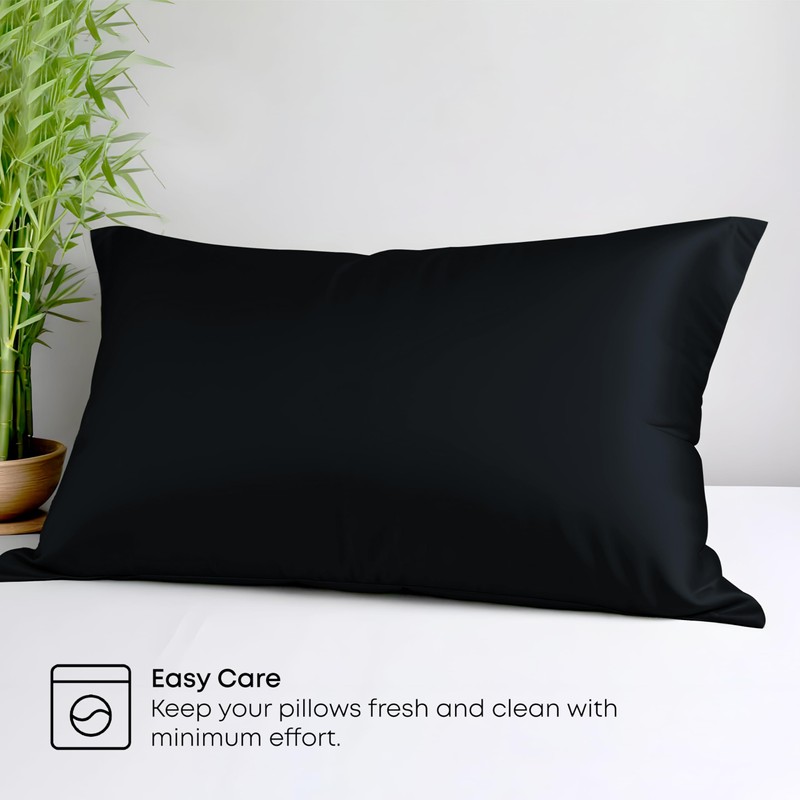 LINENWALAS 100% Organic Bamboo Pillow Cases 2 Pack, Soft Premium