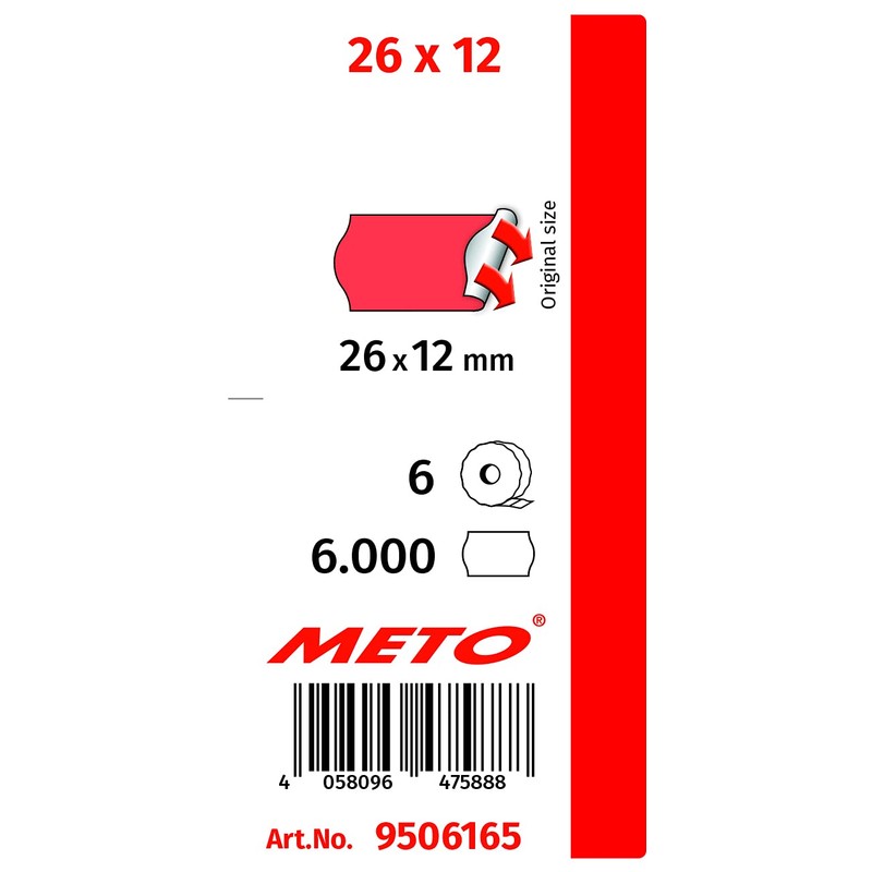 Meto 9506165 26 x 12 mm Hand Labelers - Fluor