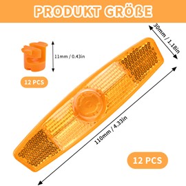 Alethron Cat's Eyes Bicycle, Pack of 12 Spoke Reflectors Bicycle, Bicycle Reflectors Set, Reflectors Bicycle Children for Road Bike, Trekking Bike, MTB