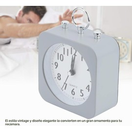 Reloj Despertador Retro Vintage Silencioso con Luz Nocturna y Diseño Compacto