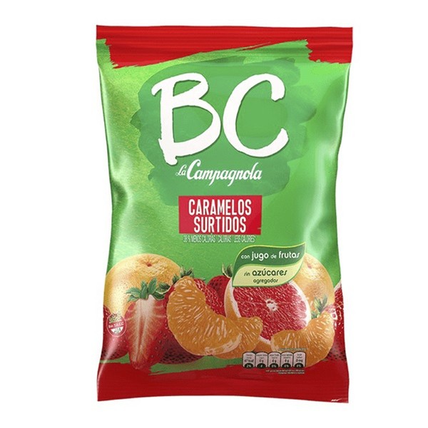 La Campagnola BC Caramelos Surtidos Dietéticos Light Hard Candies with Fruits Juice - Gluten Free, 420 g / 14.8 oz bag
