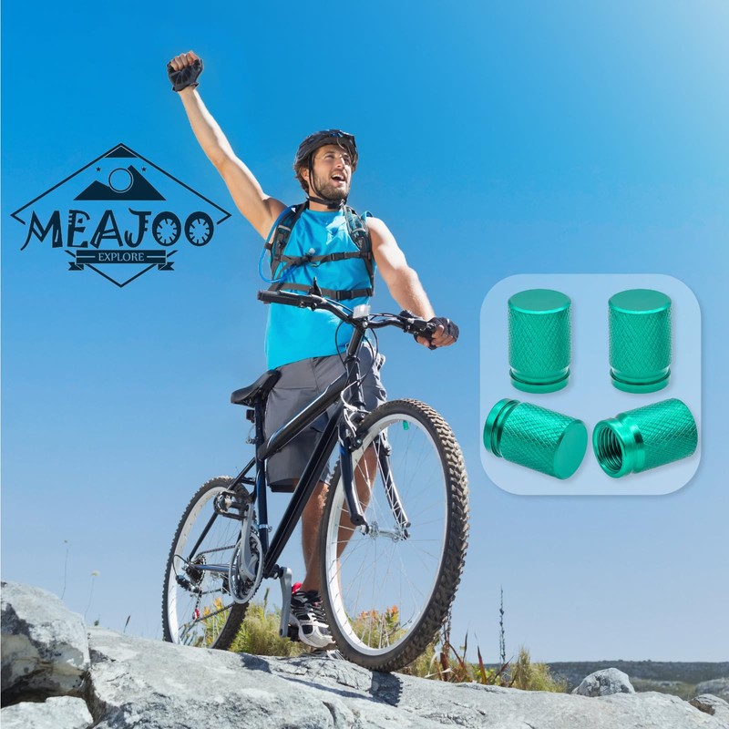 MEAJOO 4PCS Car Tire Valve Stem Caps, Waterproof Airtight Car