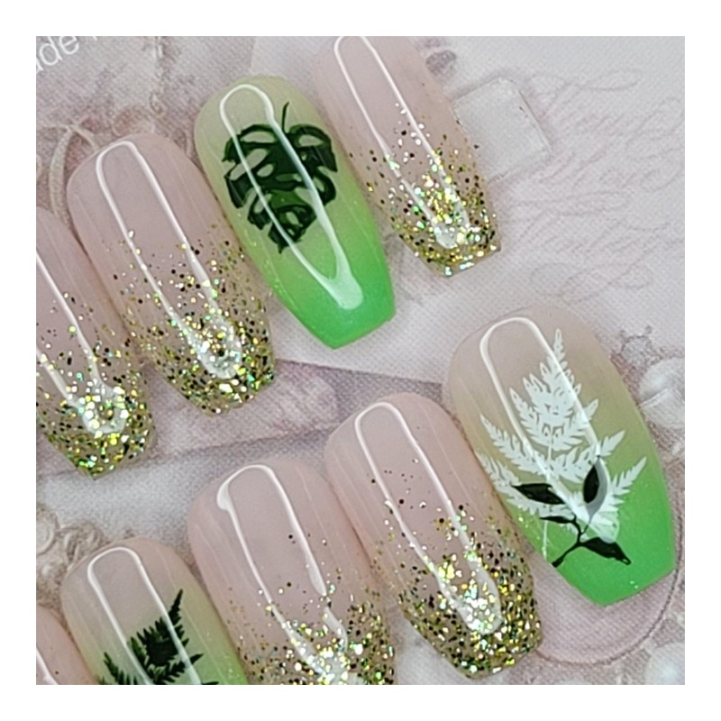 Green Natour Handmade Nail Tips - Lipstick / 그린나뚜르 수제네일팁