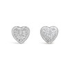 LaTisoro 925 Solid Sterling Silver Small Heart Cubic Zirconia Stud