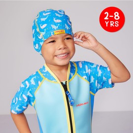 Cheekaaboo Swim Cap for Kids, Soft, Stretchable Spandex Swimming Hat, Quick-Dry Toddler and Kids Swimming Cap for 2-8 Years Old, Ideal for Beach and Pool, Shark
