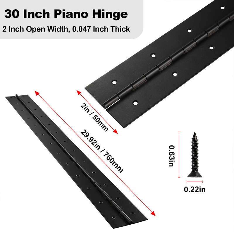 2 Pack Heavy Duty Piano Hinge 30 Inch x 2