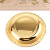 Serving Plate with Dome Golden Embossed Patterns Stainless Steel Acrylic